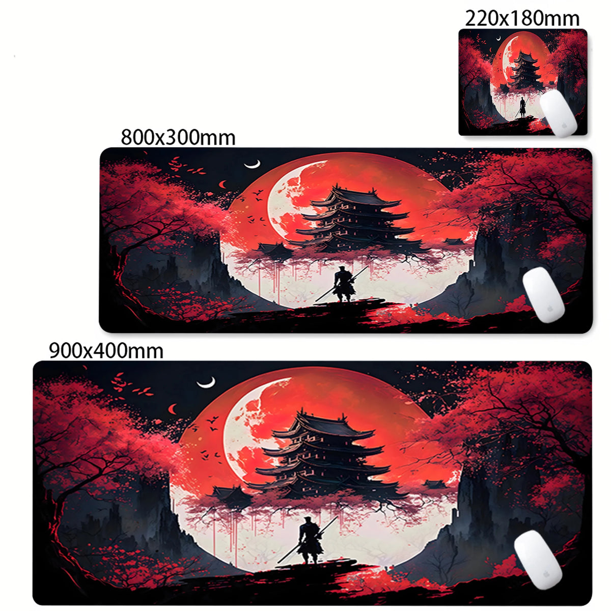 Mousepad Japanese Samurai Design Mouse Pad Non-Slip Rubber Desk Mat Office Pc Accessories Keyboard Gaming Mats Cool Tapis Souris