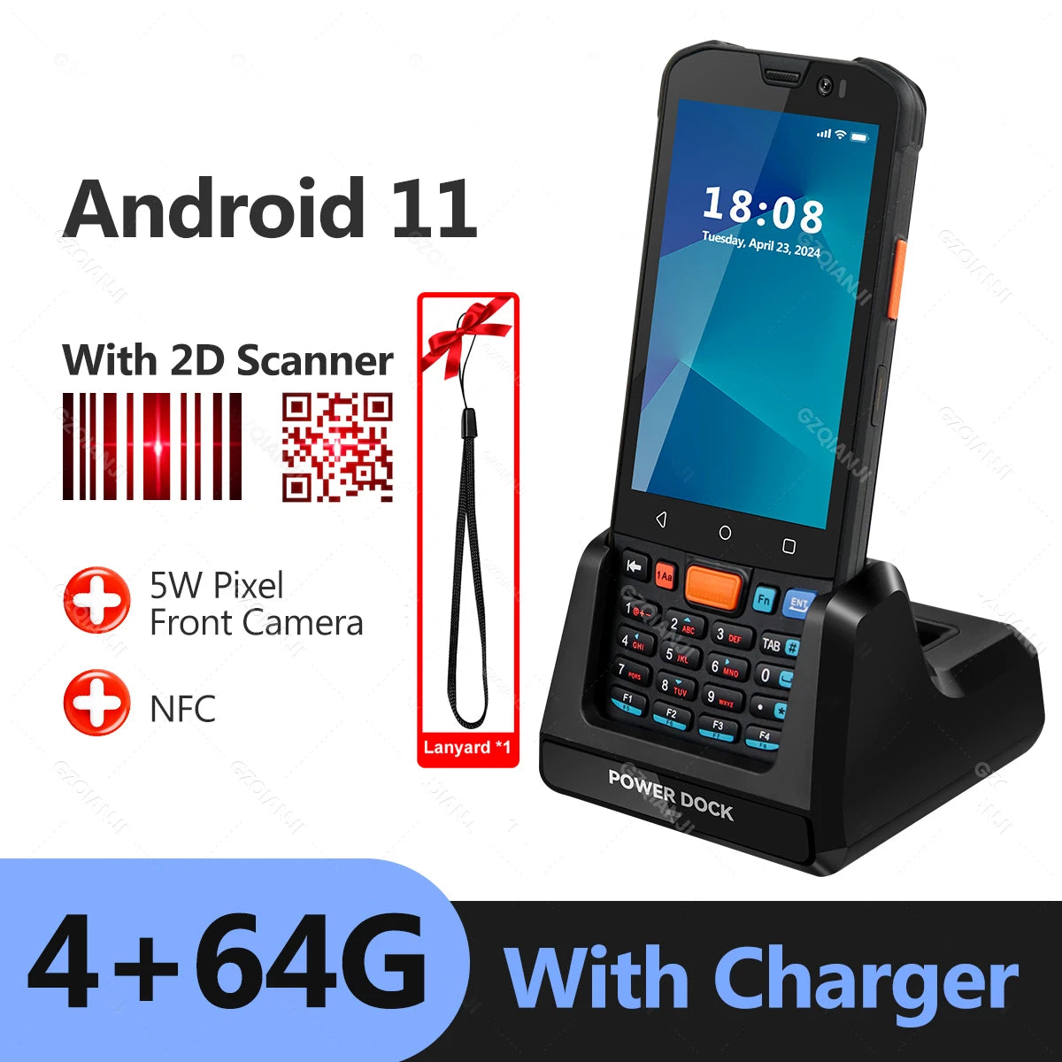 4G Inventory/Stock Management Android Data Collection Terminal Handheld PDA Barcode with 1D/2D Code QR Industrial Scanner NFC