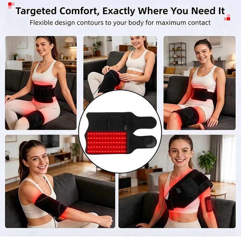 70LEDs Red Light Therapy Pad for Body Infrared Heating Pad 10-40Hz Pulse 660nm&850nm for Arm Leg Shoulder Back Waist Pain Relief