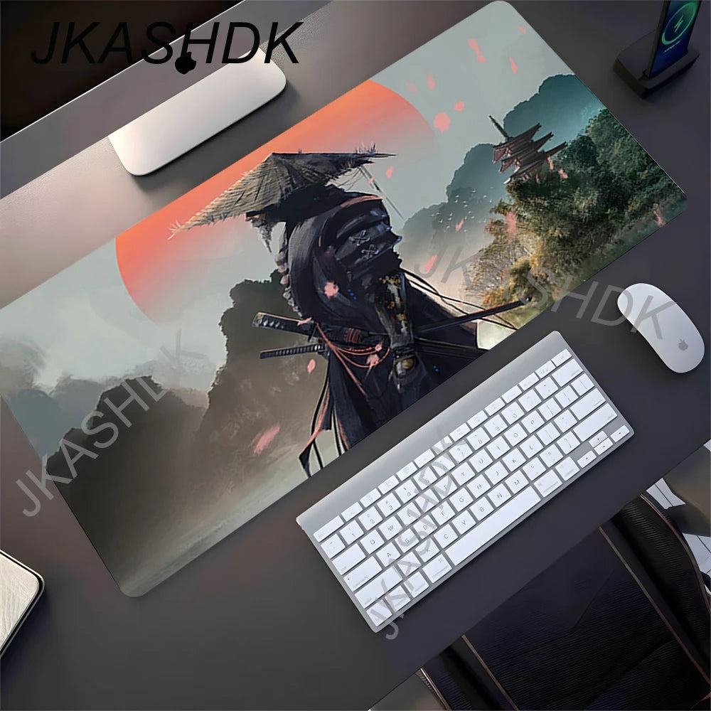 Mousepad Japanese Samurai Design Mouse Pad Non-Slip Rubber Desk Mat Office Pc Accessories Keyboard Gaming Mats Cool Tapis Souris