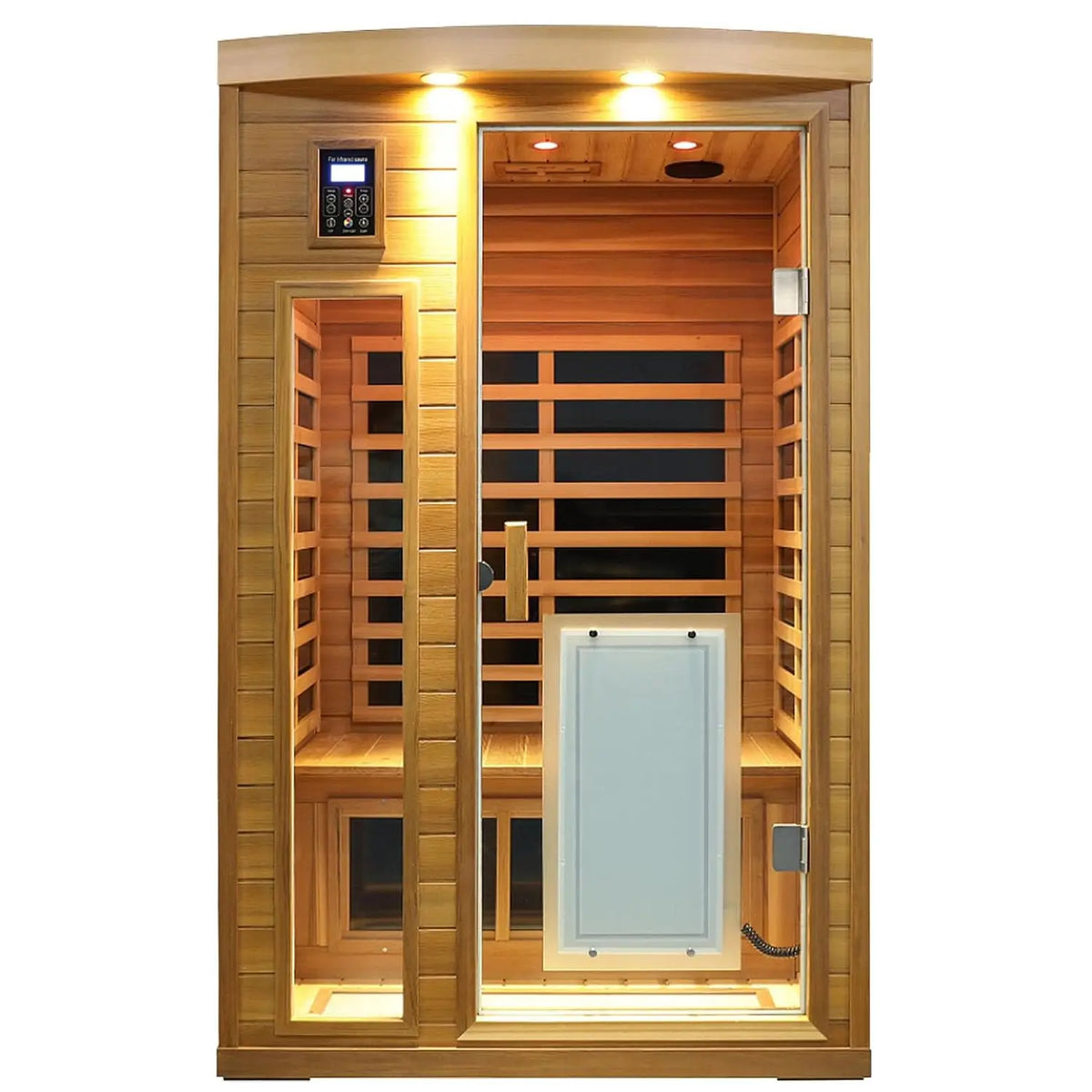 Far Infrared Sauna 1 Person Infrared Home Sauna Room 0-5mG Utra Low EMF Home Sauna Spa 1460W Canadian Hemlock, Customized