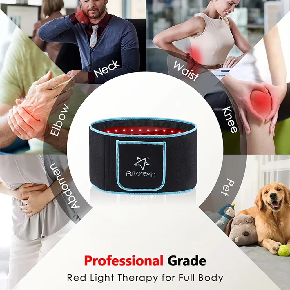 Red Light Therapy Belt For Body Back Shoulder Pain Relief Infrared Light Wrap Leg Knee Pain Relief Beauty Light LED Relax Waist