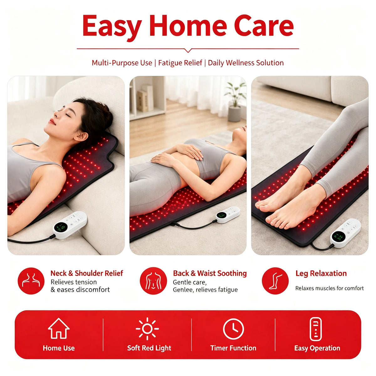 Red Infrared Light Therapy Mat，Large Size 420 LEDs 660&850 nm Infrared Light Pad For Face,Body Back Knee Hands Feet Pain Relief