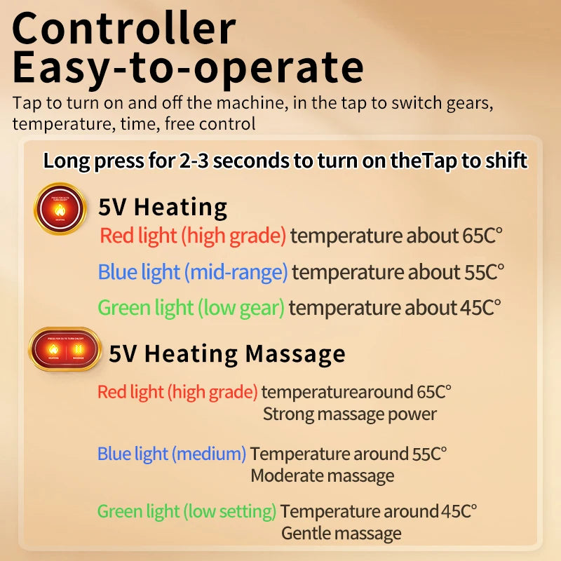 Red Light Heating Massage for Calf Leg Arm Body Brace Muscle Relaxation Relief Pain Home Office Easy Use Gift for Women Men