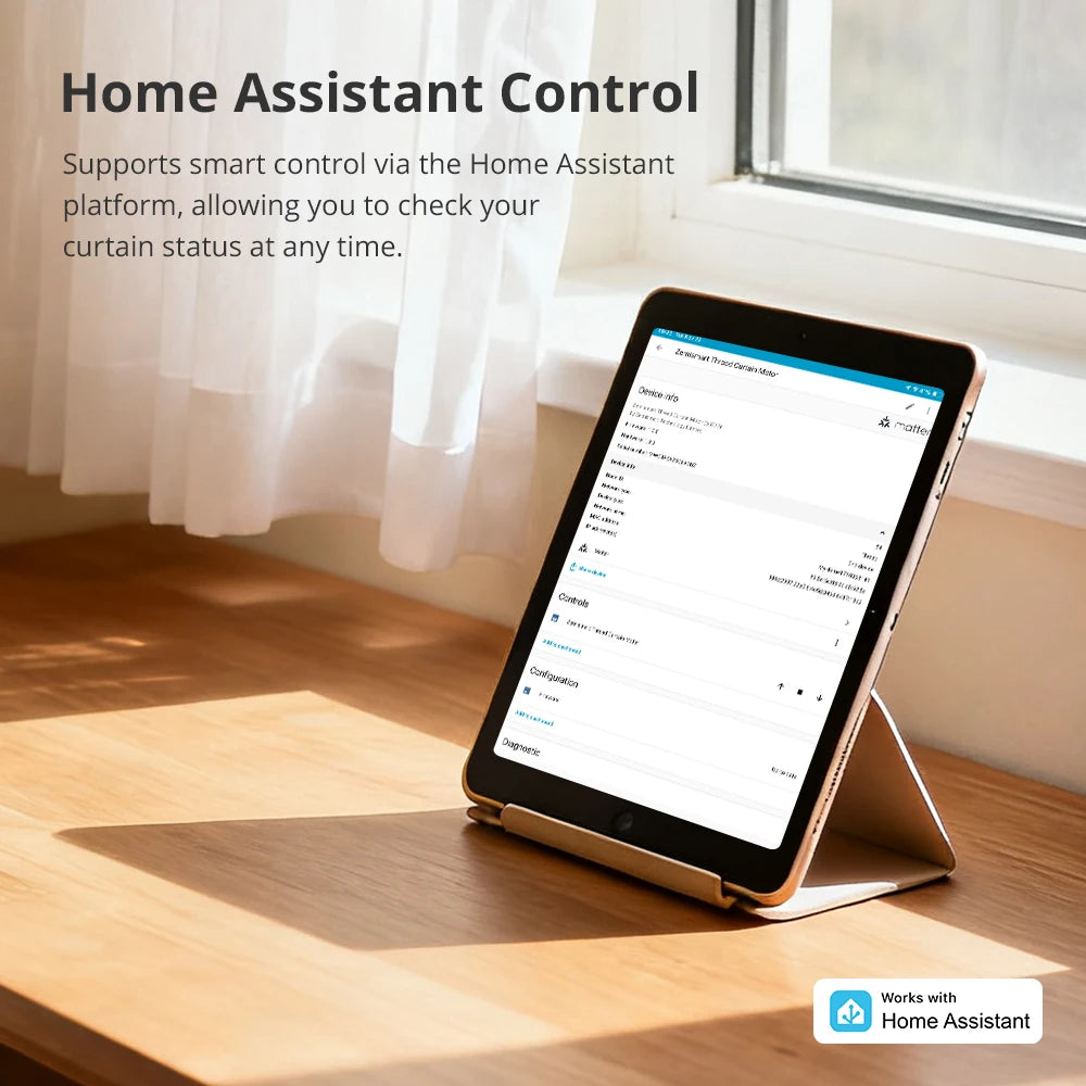 Zemismart Matter Over Thread Smart Motorized Curtain with Splicing Track Work with Homekit SmartThings Google Home Assistant
