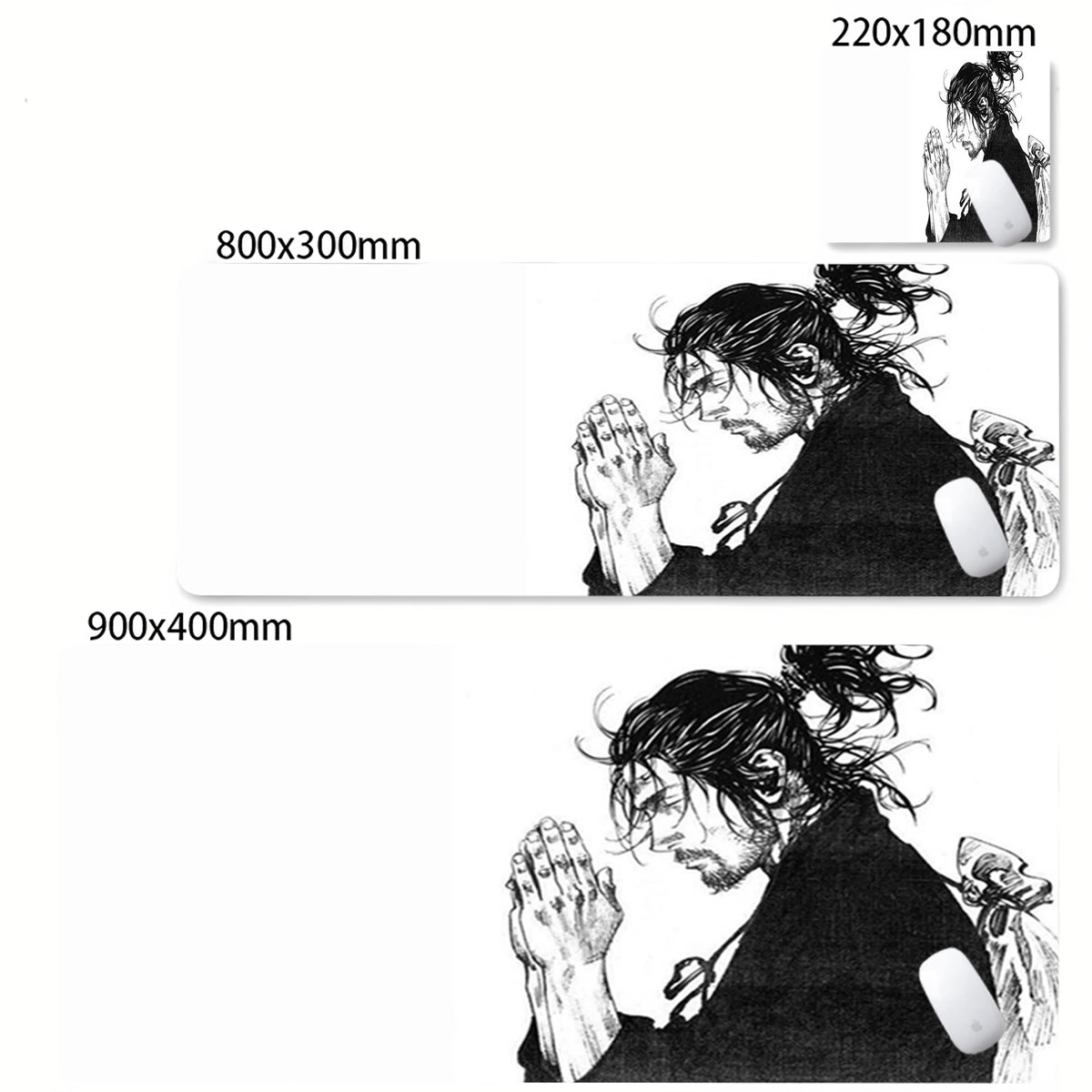 Mousepad Japanese Samurai Design Mouse Pad Non-Slip Rubber Desk Mat Office Pc Accessories Keyboard Gaming Mats Cool Tapis Souris