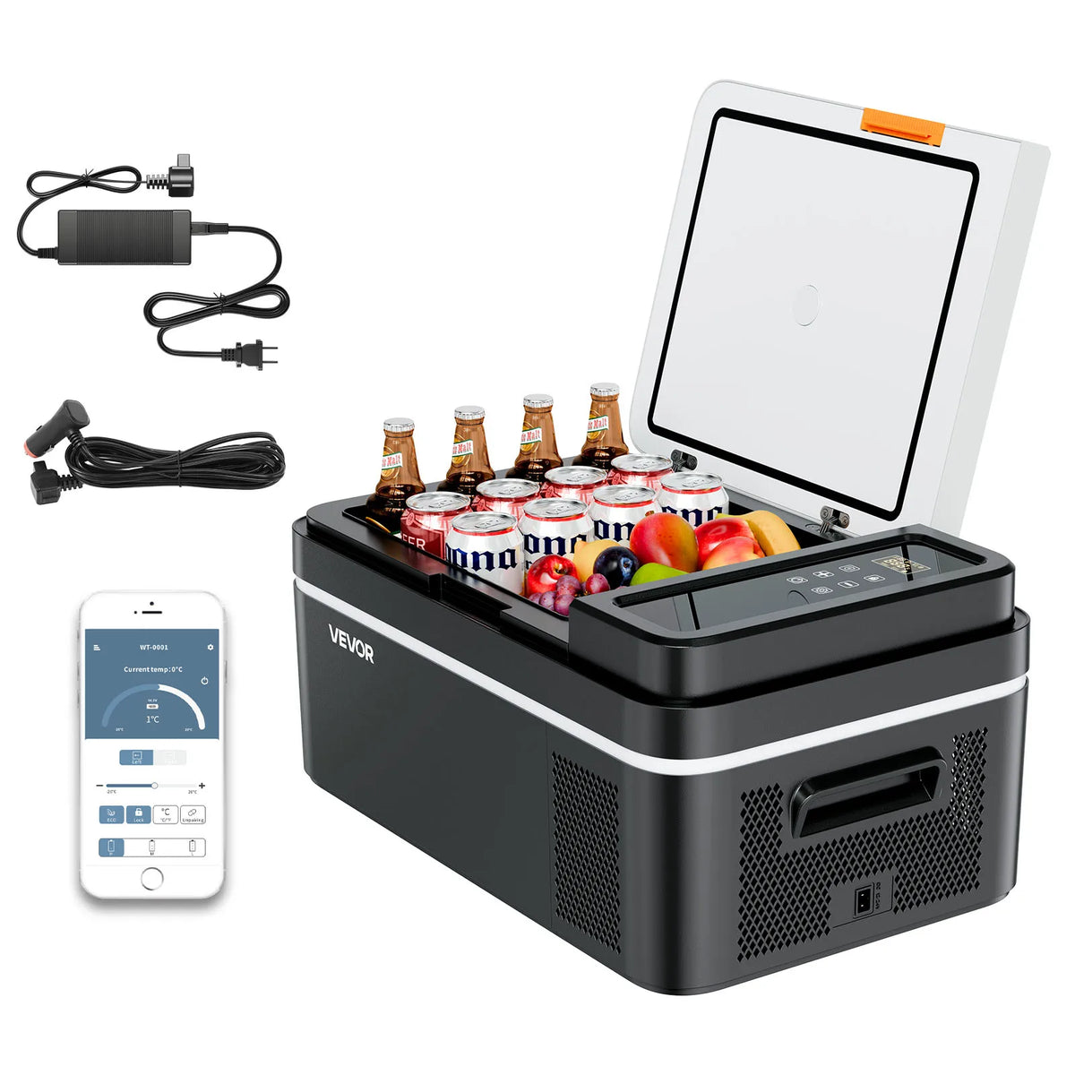 Succebuy 15L 20L 22L 30L 45L 55L Portable Car Cooler Refrigerator Electric Compressor 12V/24V DC 110-240V AC Freezer for Home