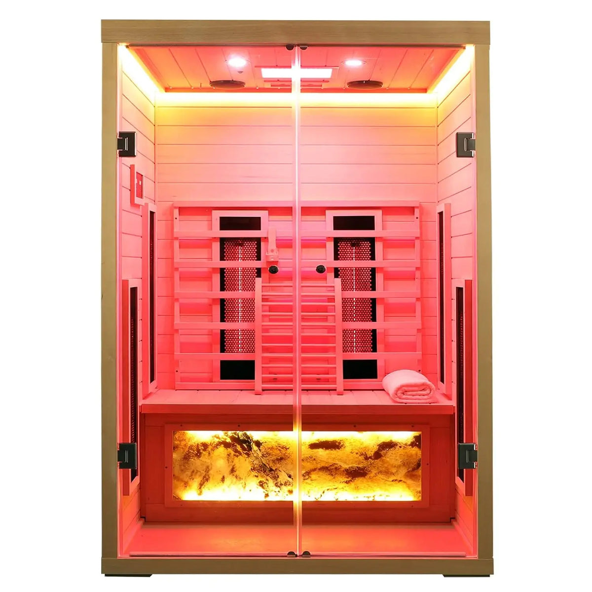 Low EMF Infrared Sauna for 2-3 Person Home Corner Use, Indoor Wooden Spa Room, Custom