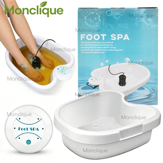 Hydrogen Ion Detox Foot Bath Machine With Basin Vibrating Massage Care Array Layer Tissue Cleaning Relax Muscle Full Vitality
