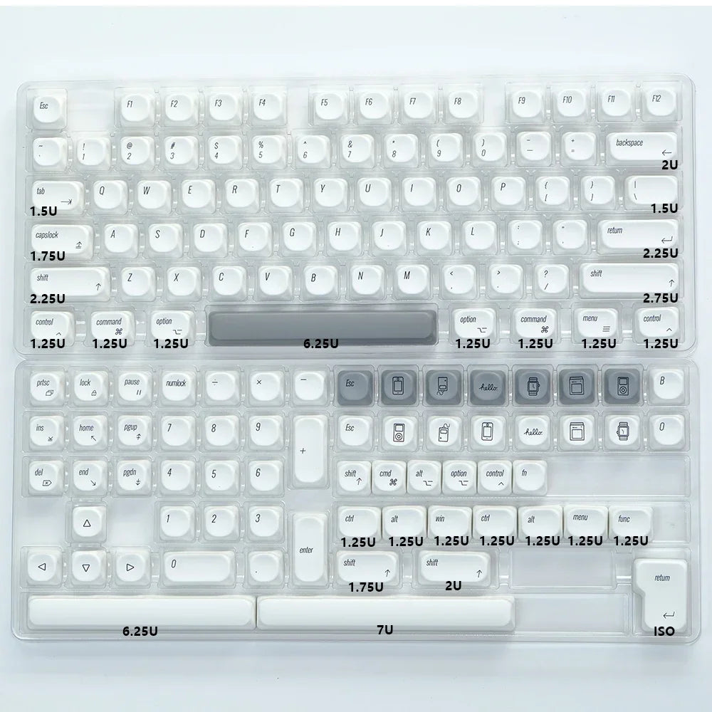 KBDiy 141 Keys/Set KOA Keycap PBT Korean Snow Mountain Keycaps Cute for Gaming Mechanical Keyboards Caps ISO Custom for 61/64/75