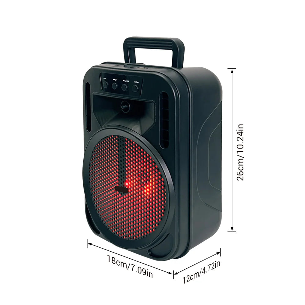 6.5' Portable Bluetooth Speaker Subwoofer Heavy Bass Sound System Party Led Light DJ Karaoke Outdoor Rechargeable Speaker