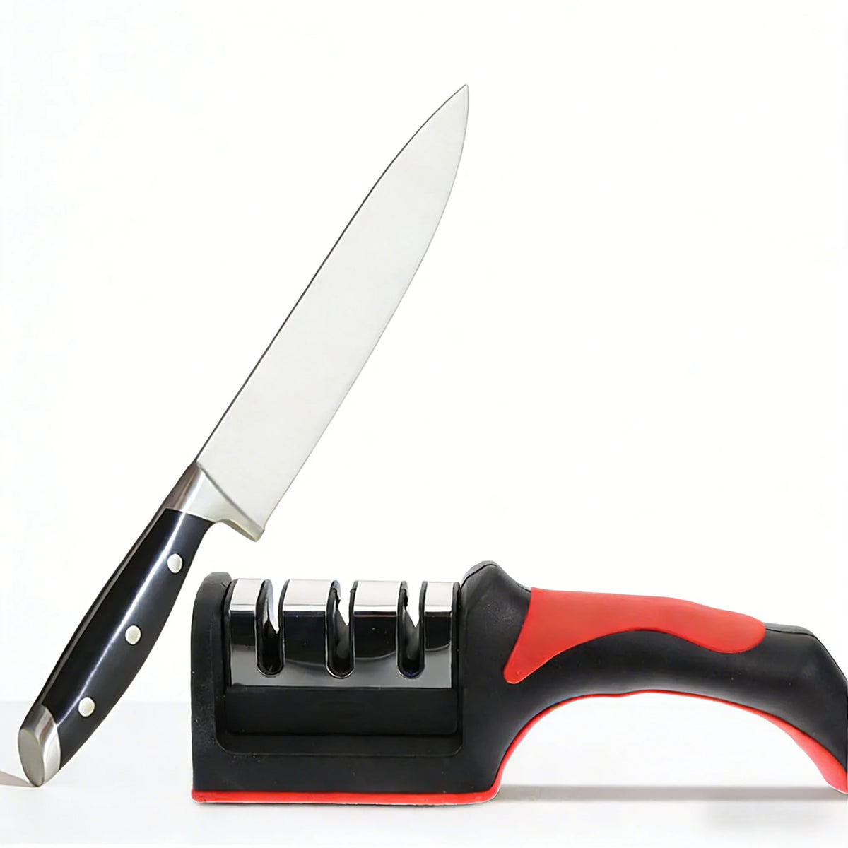 Quick Knife Sharpening Tool - Non-Slip Base Kitchen Sharpener for Home Outdoor Camping Chef Knives