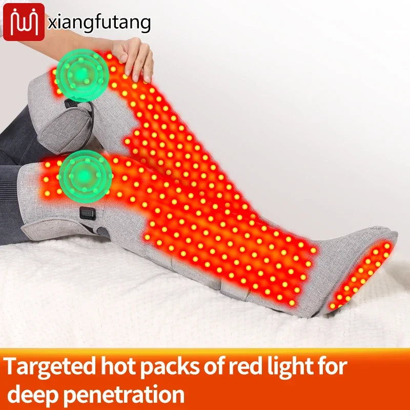660$850nm Red Light Heating Massage Long Boots Support Keep Legs Warm Legs Massage Muscle Relaxation Home Office Use