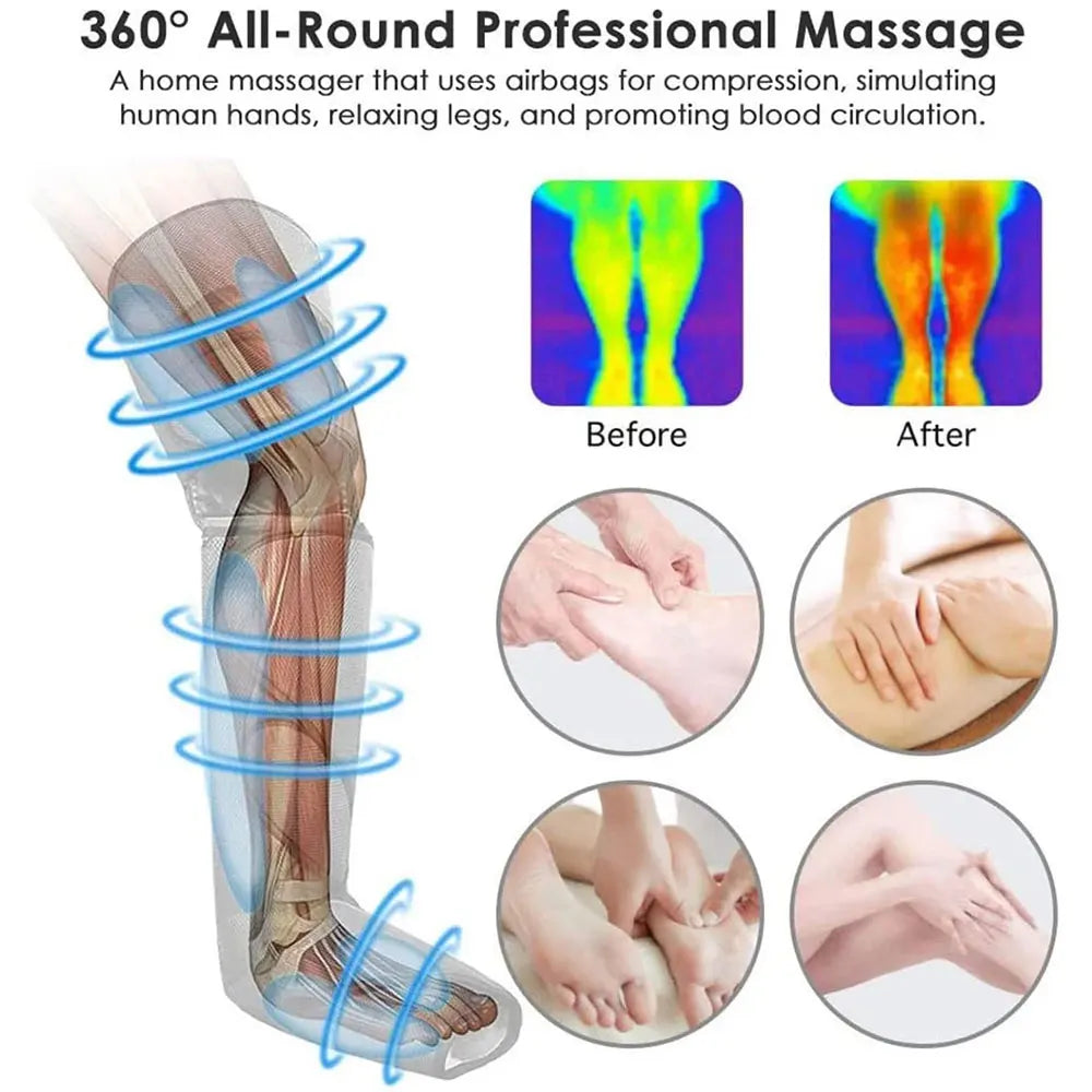Leg Massager Air Compression Circulation Device To Combat Varicose Veins Leg Muscle Relaxation And Pain Relief  For Athletes