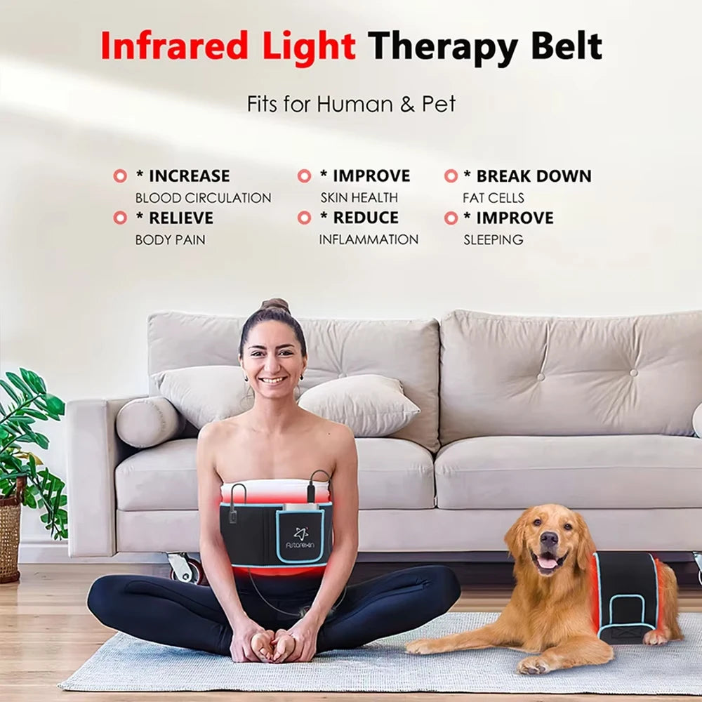 Red Light Therapy Belt For Body Back Shoulder Pain Relief Infrared Light Wrap Leg Knee Pain Relief Beauty Light LED Relax Waist