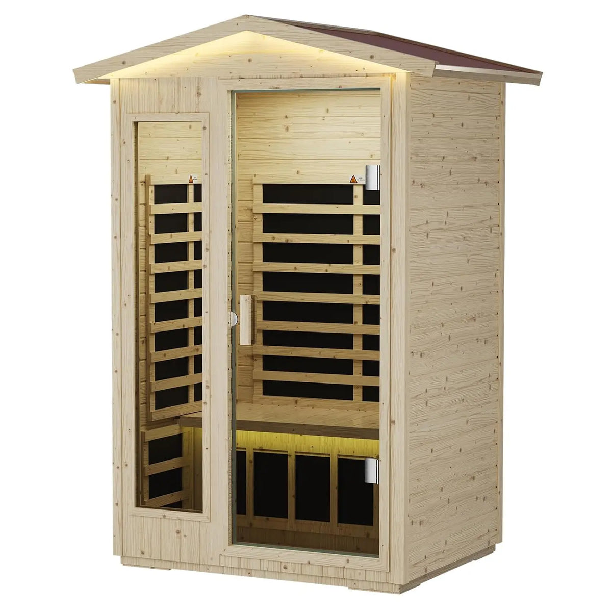 Outdoor 2 Person Low EMF Far Infrared Sauna, 1850W / Max 158℉, Customi