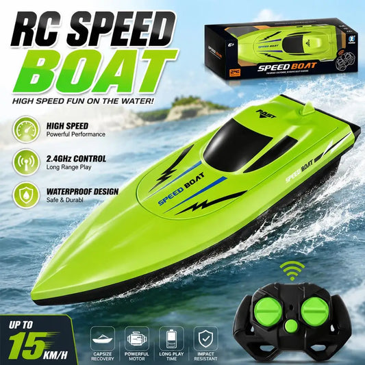 Wireless Remote Control Boat for Kids Aged 6+ and RC Beginners to Race in Backyard Pools Outdoor Play Birthday Gifts