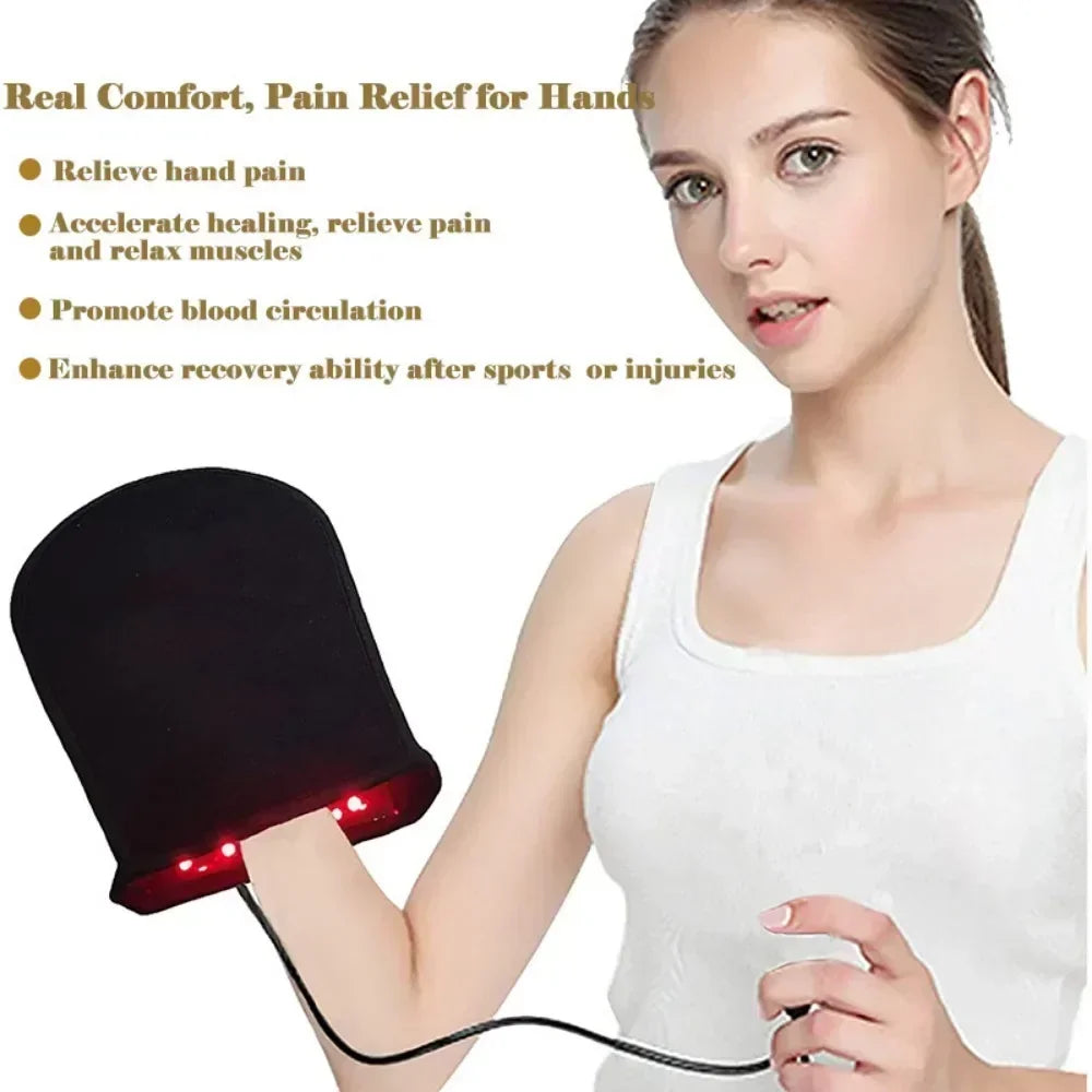 Red Light Promote Blood Circulation for Hand Near Infrared Mitten for Arthritis Fingers Double Side Glove Wholesale Dropshipping
