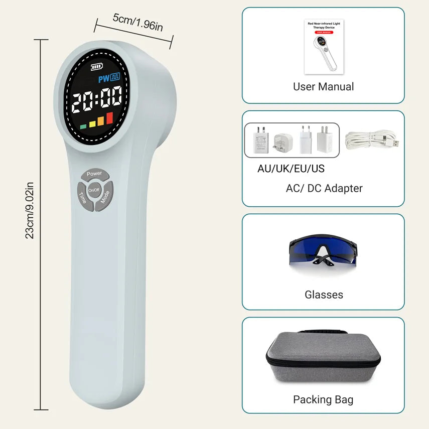 Pain Relief Red Light Therapy Device for Office Workers LLLT Device for Shoulder Bursitis Knee Handheld Physiotherapy for Daily Muscle Fatigue Recovery