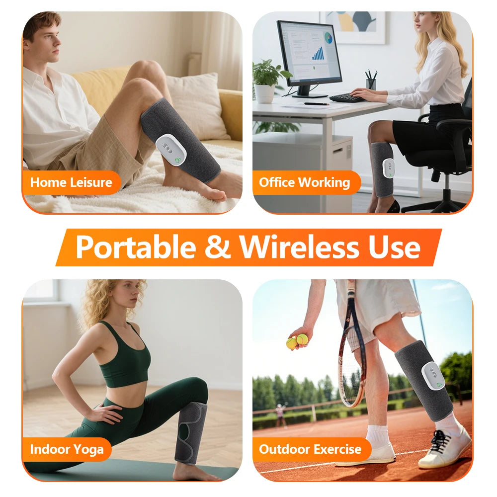 New Wireless Air Pressure Calf Massager Electric 4 Mode Airbag Compresstion Leg Massage Foot Calf Muscle Relax Blood Circulation