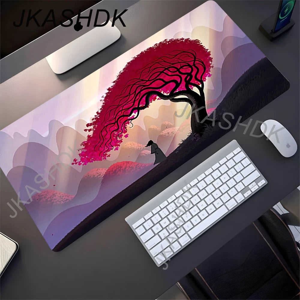 Mousepad Japanese Samurai Design Mouse Pad Non-Slip Rubber Desk Mat Office Pc Accessories Keyboard Gaming Mats Cool Tapis Souris