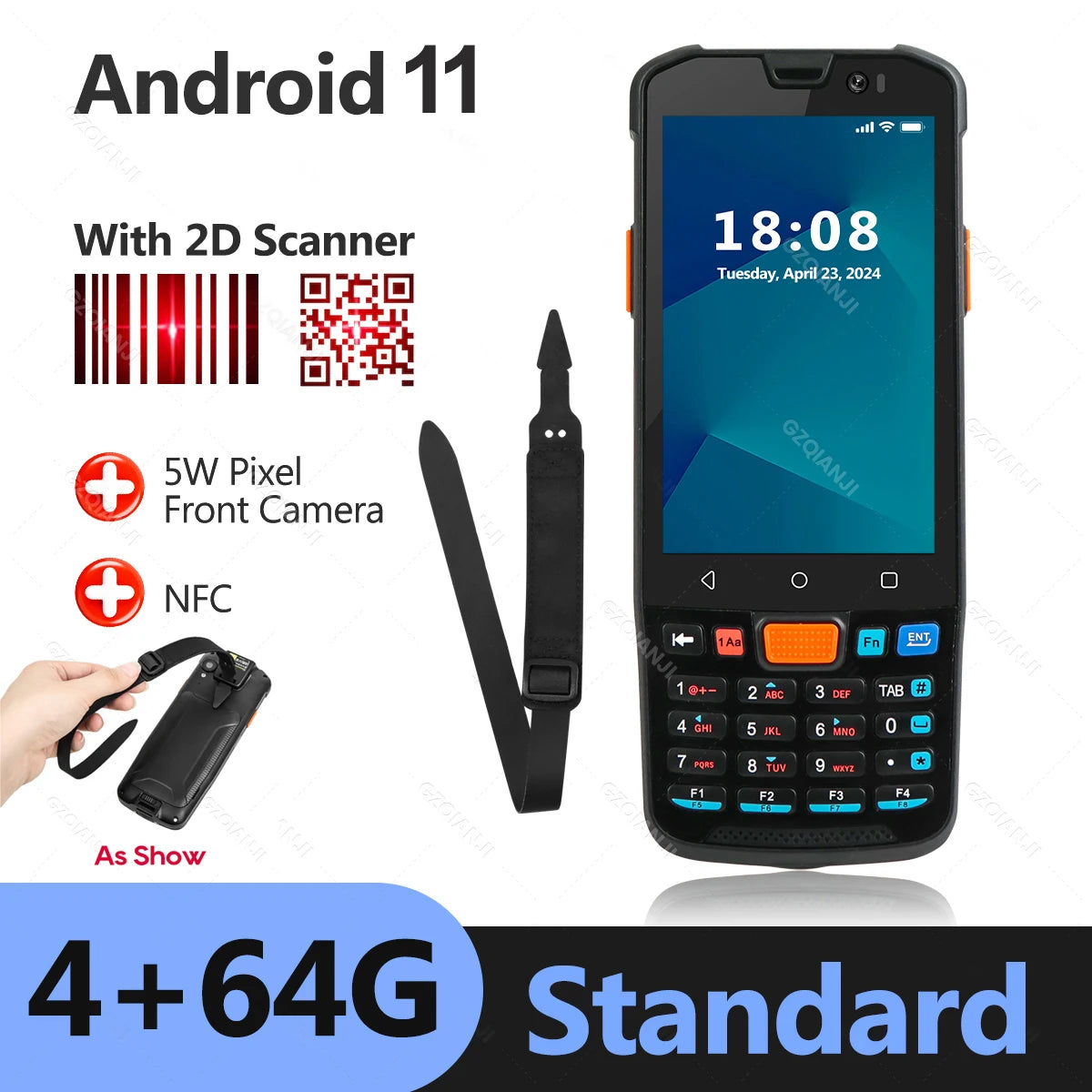 4G Inventory/Stock Management Android Data Collection Terminal Handheld PDA Barcode with 1D/2D Code QR Industrial Scanner NFC