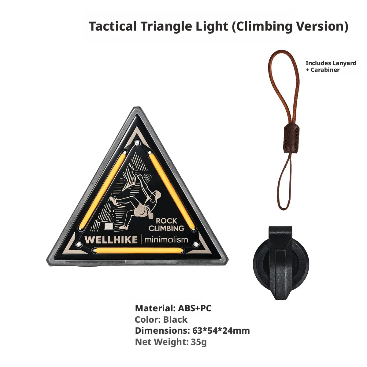 Wellhike Outdoor Tactical Triangle Light Sws Night Light Badge Warning Decorative Camping Atmosphere Mini Hanging Light