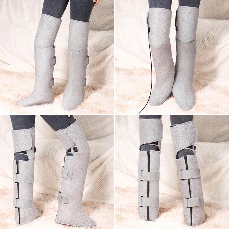 660nm Red Light Heating Boots Heating Wrap Cover Feet Calves Knees 204 LED Vibration Massage Wellness Protector Home Relax