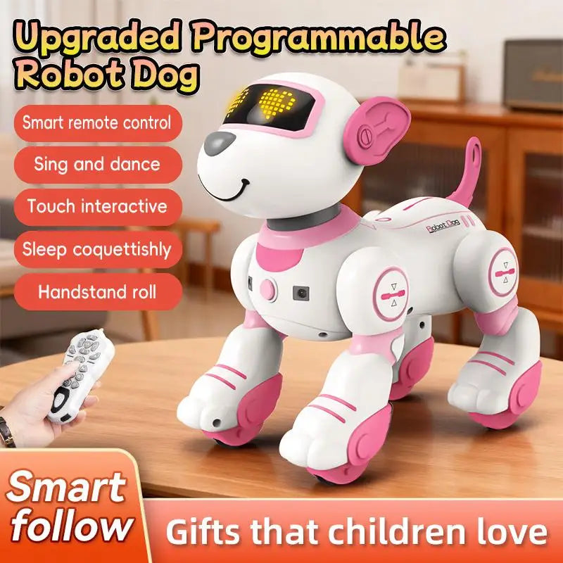 AI Intelligent Robot Dog EU Quality Remote Control Interactive Electronic Pet Companion for Kids Birthday Christmas Gift Sensor Multifunction.TongLi