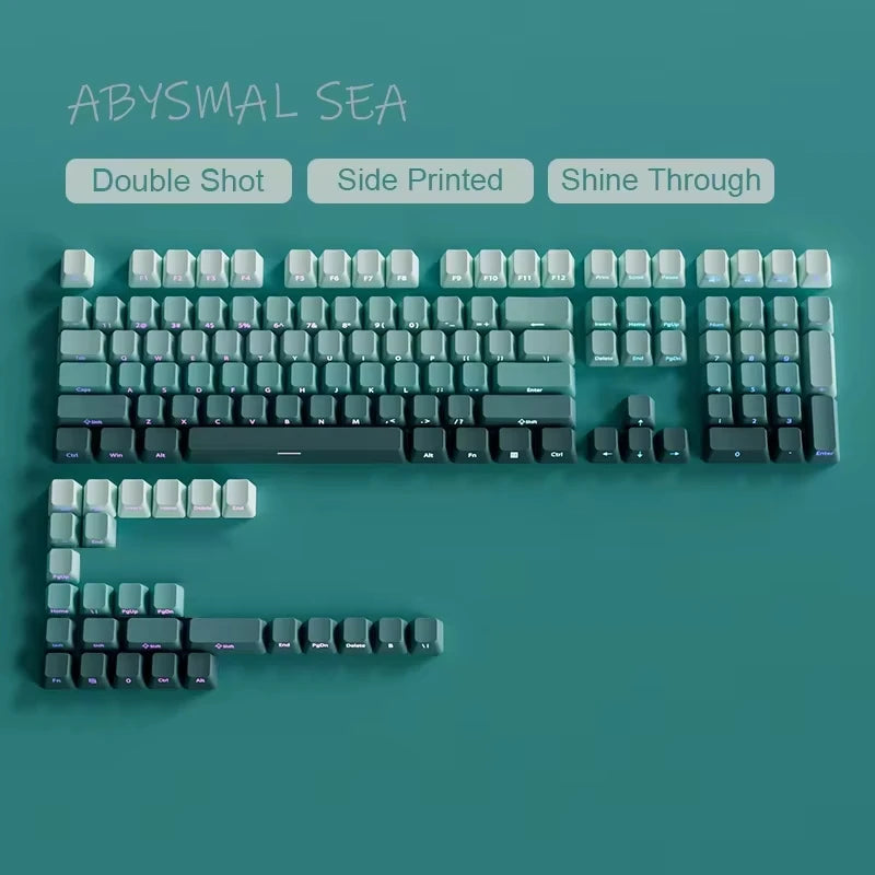 135 Key Cherry Profile Green Grape Keycaps Side Print Shine Through Keycaps Double Shot PBT Keycap for MX Switch Gaming Keyboard